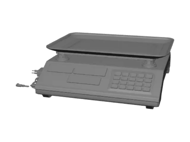 3D model for Digital weighing scale with metal tray