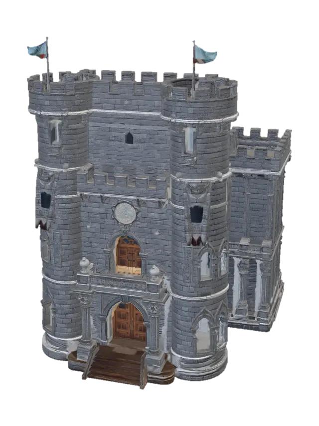Modello 3D Rpg Castle - Campground, generato dall’IA