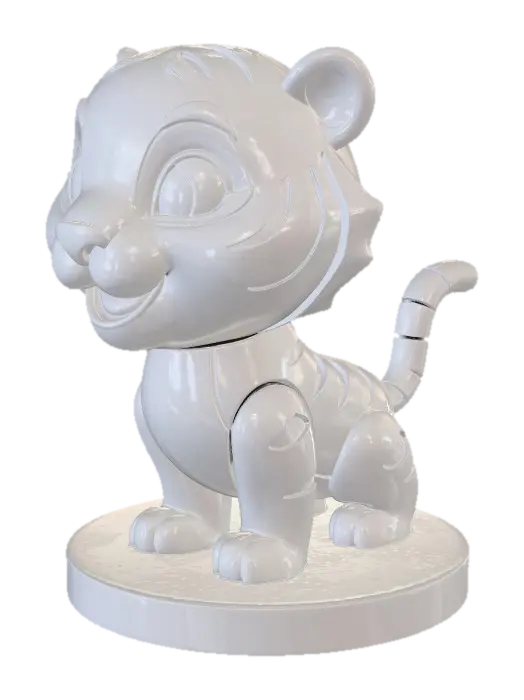 Cub on a Pedestal - Baseplate 3D model, vytvořený pomocí AI