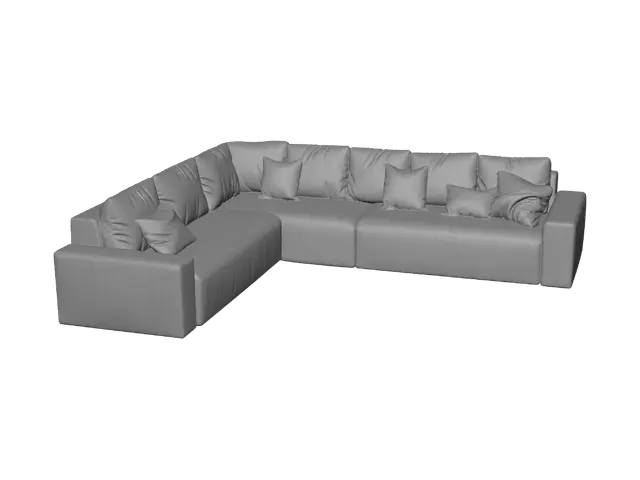 3D model for Beige L-shaped Sectional Sofa