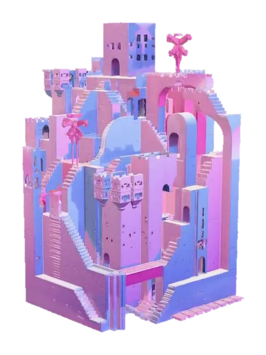 Ascension City 3D model, vytvořený pomocí AI