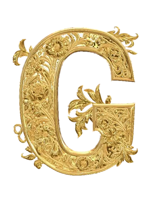 Floral Letter G - Alphabet 3D model, vytvořený pomocí AI