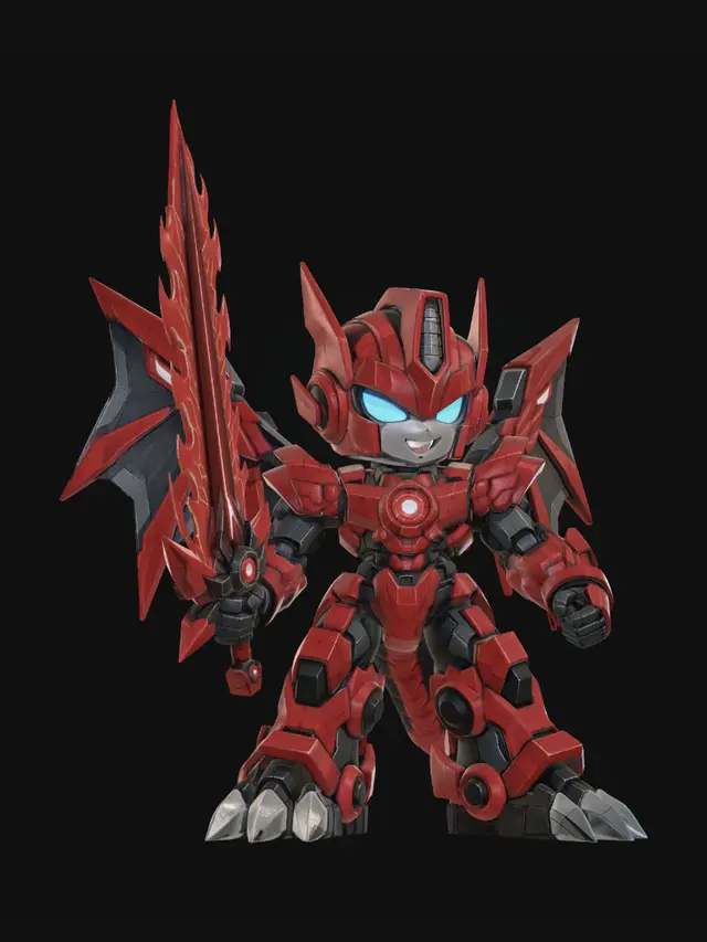 3D model for Crimson Emberblade Dragon