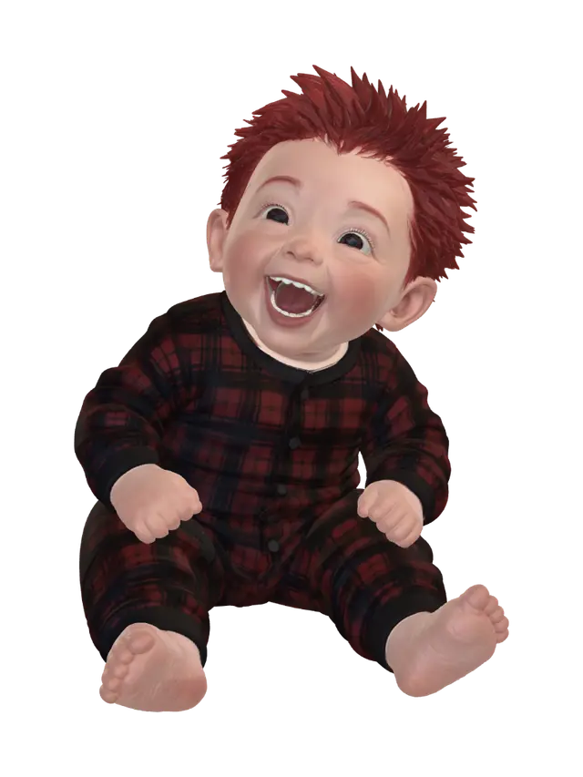 3D model for Laughing Redhead Baby