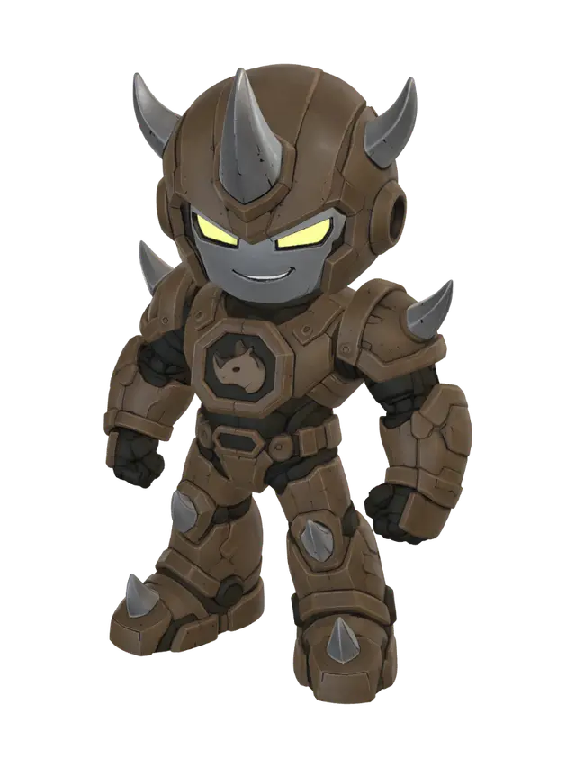 3D model for Bronze Rhino Knight