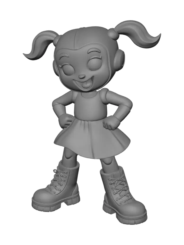 3D model for Robot Girl in a Red Dress