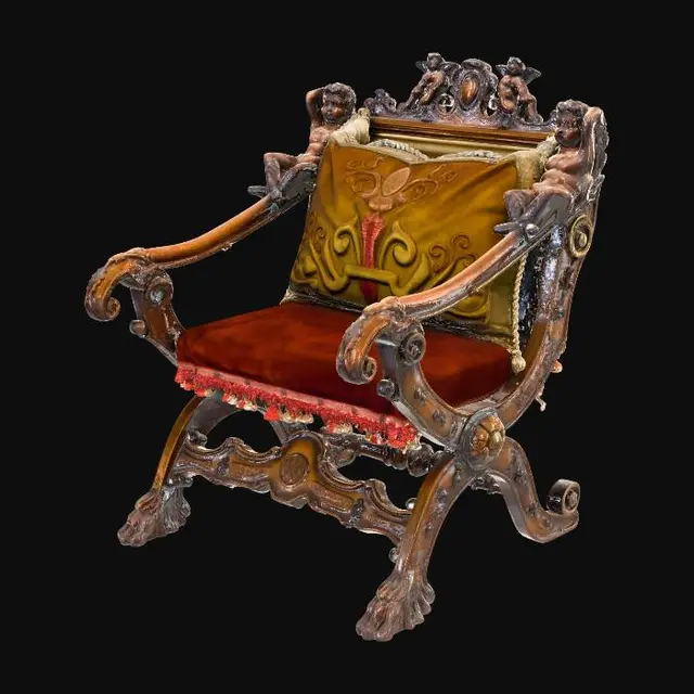 3D model for 17th Century Italian Hand Carved Chair