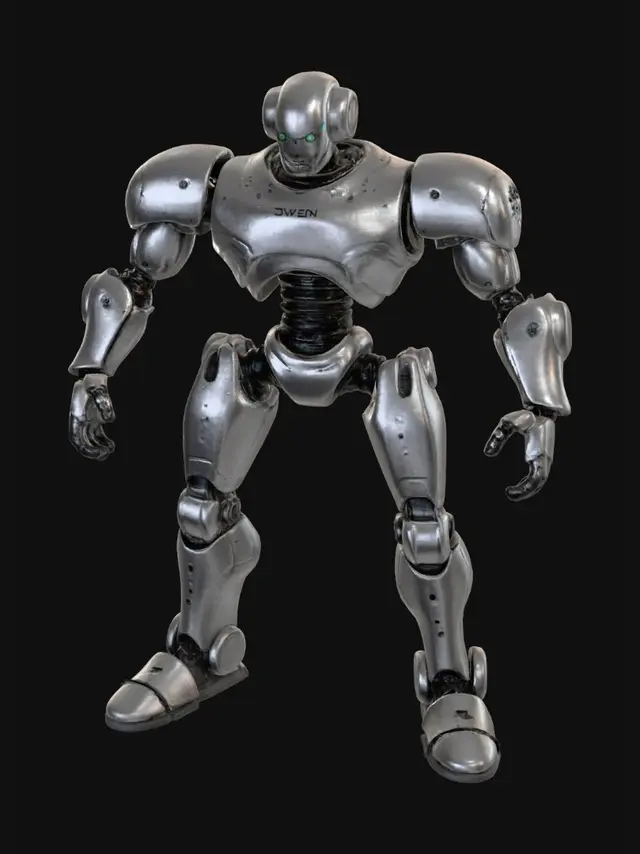 3D model for Robot, male, cyborg, highly detailed, HD, high poly, intricate, dwarven made, steam machine