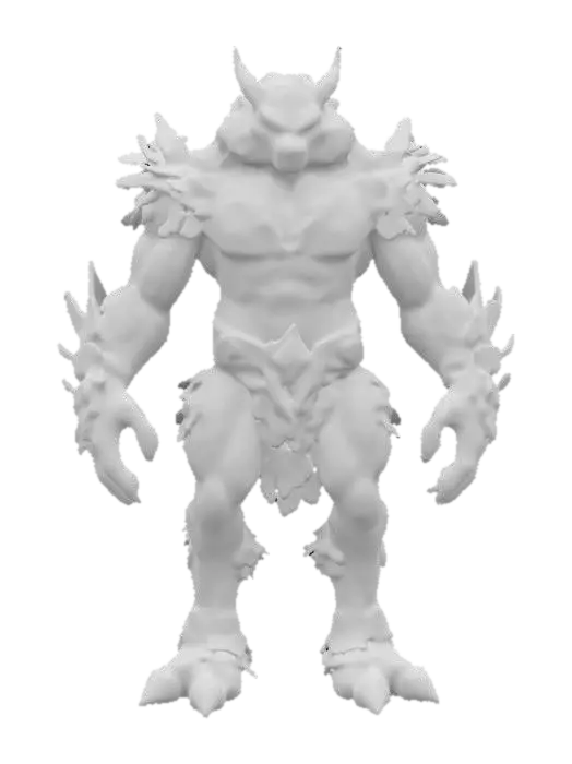 3D model for Forest creature, 4 legs, muscular, 4k rustical, Game Assets, Fantasy, Highly Detailed, Full Body, Symmetrical Body