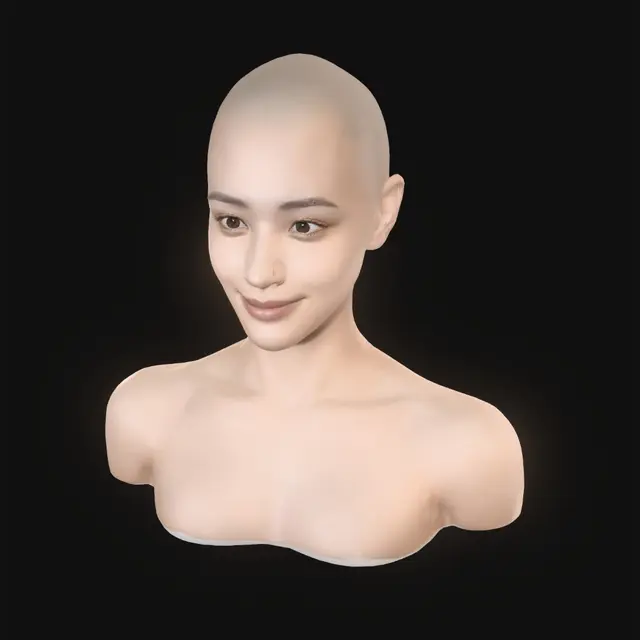 3D model for Bald Beauty Portrait
