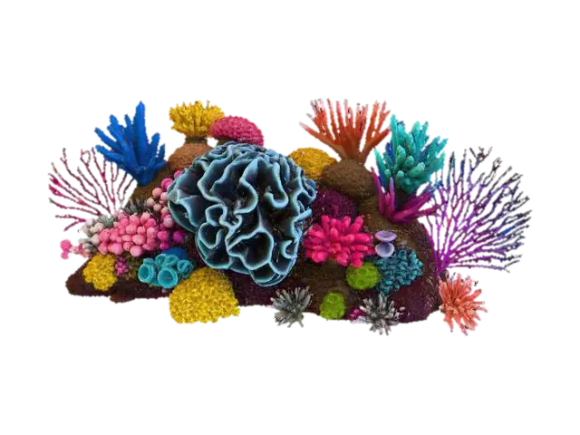 Coral Symphony 3D model, vytvořený pomocí AI