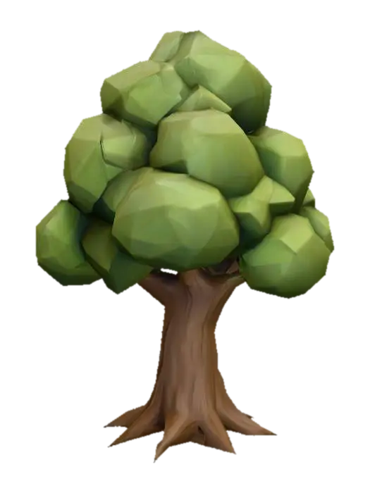 Polygonal Tree Art - Geometry 3D model, vytvořený pomocí AI