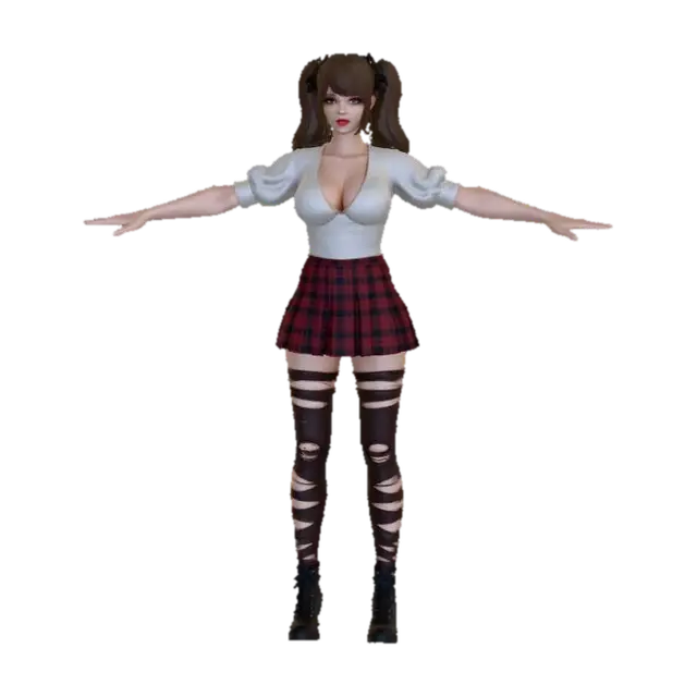 Plaid Punk Style - Textiles 3D model, vytvořený pomocí AI