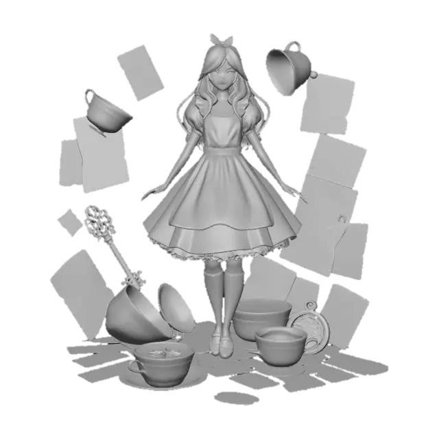 3D model for Alice and the Card Tea Party