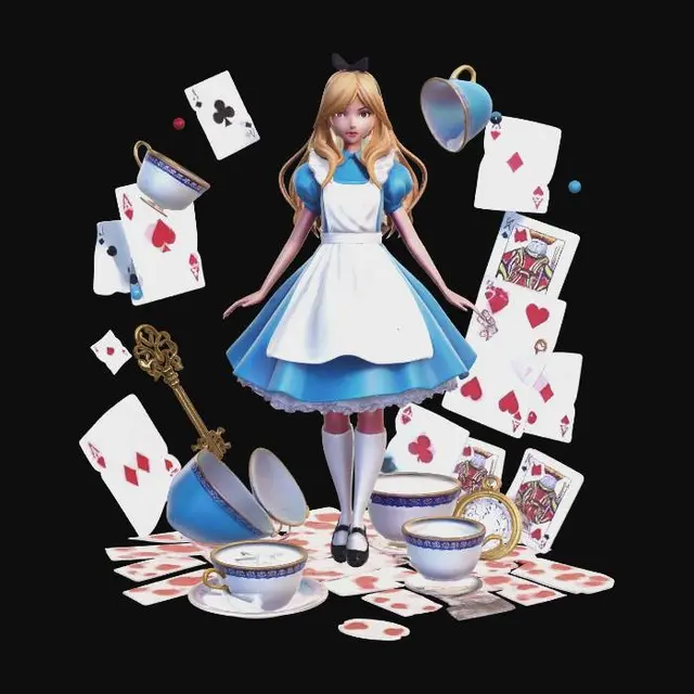 3D model for Alice and the Card Tea Party