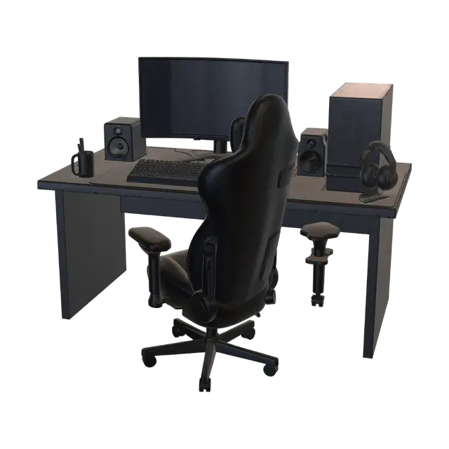 3D model for Modern Computer Desk Setup