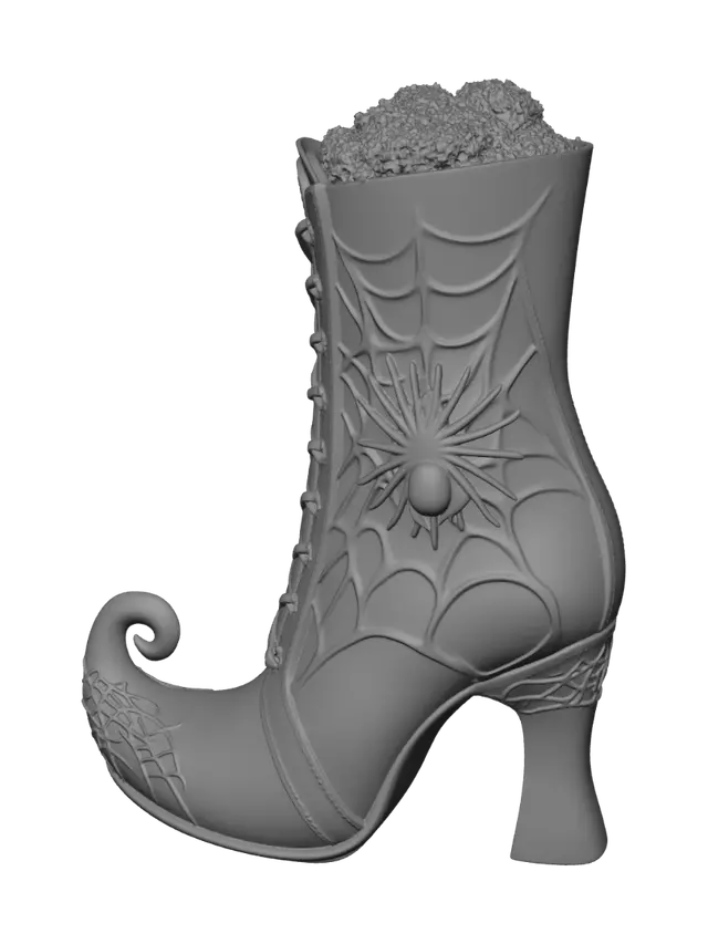 3D model for Spiderweb Boot With Rose
