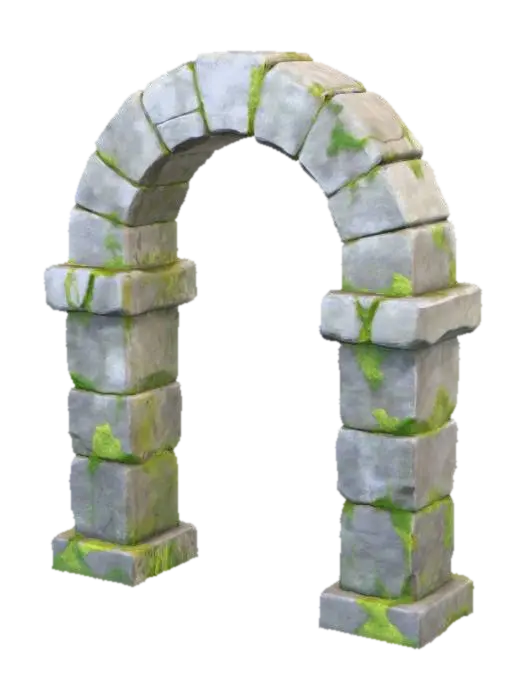 3D model for The wall arch of a room in a dungeon.