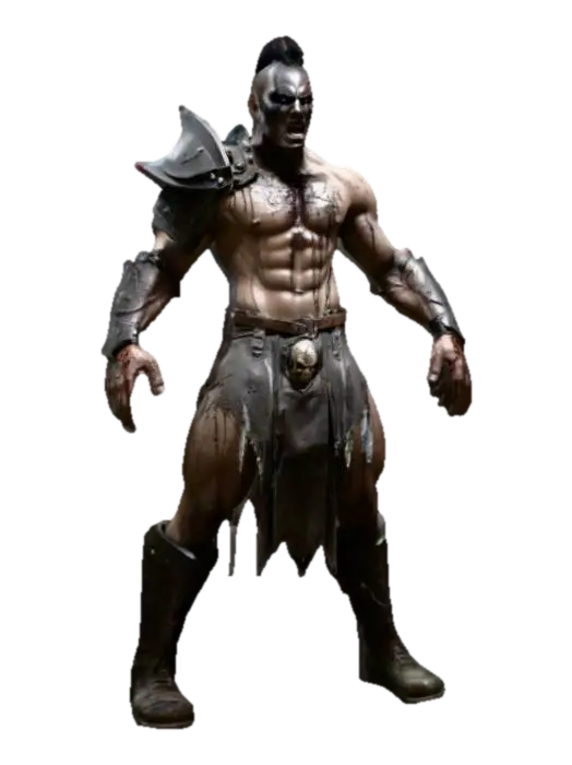 3D model for x-position, heroic warrior, warcry motion picture, dirty and handsome dark fellow.