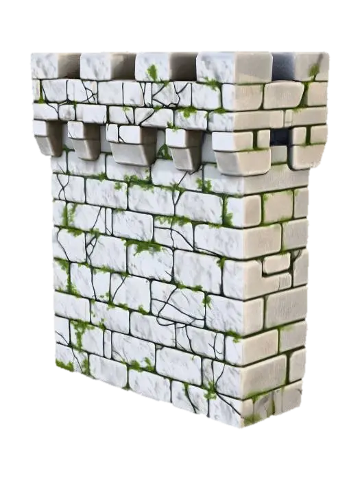 Castle Wall Fragment का AI द्वारा बनाया गया 3D मॉडल