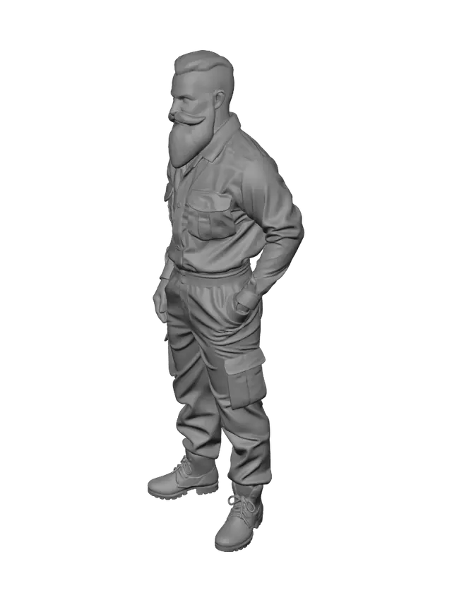 3D model for Alican Dermanol, an athletic middle-aged adult, with grey streaked hair, full beard, heavy makeup, wearing immaculate work overalls, positioned in the foreground, in the center, at eye level, showing expressions of joy, blank stare, with a pristine, elegant, rigid, glossy, gelatinous liquid chrome surface, smooth texture, crystal-clear, pulsing bioluminescence that radiates a warmth that isn't thermal and Alican Dermanol, an athletic middle-aged adult, with grey streaked hair, full beard, heavy makeup, wearing immaculate work overalls, positioned in the foreground, in the center, at eye level, showing expressions of joy, blank stare, with a pristine, elegant, rigid, glossy, gelatinous liquid chrome surface, smooth texture, crystal-clear, pulsing bioluminescence that radiates a warmth that