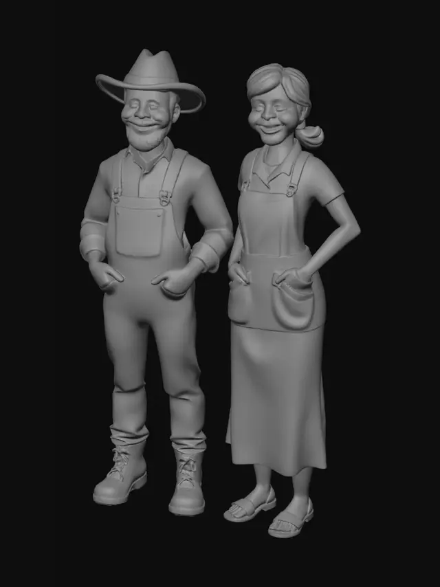 3D model for 3D bir çiftlik karakteri