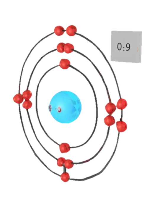 Sulfur-32 Atom Model 3D model, vytvořený pomocí AI