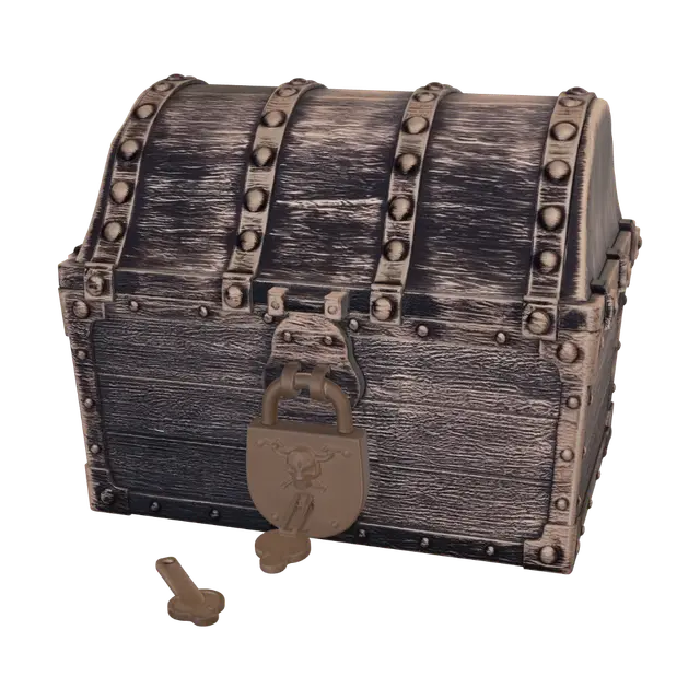 3D model for Antique Treasure Chest with Padlock