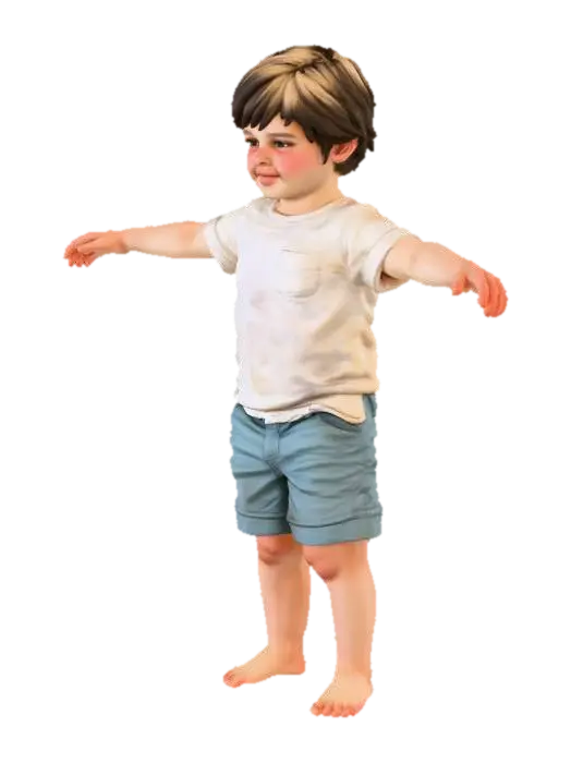 kid - Youth 3D model, vytvořený pomocí AI