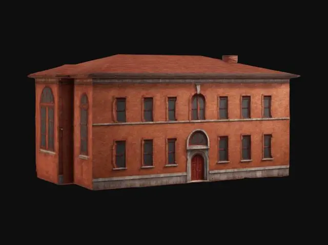3D model for Brick Building with Windows