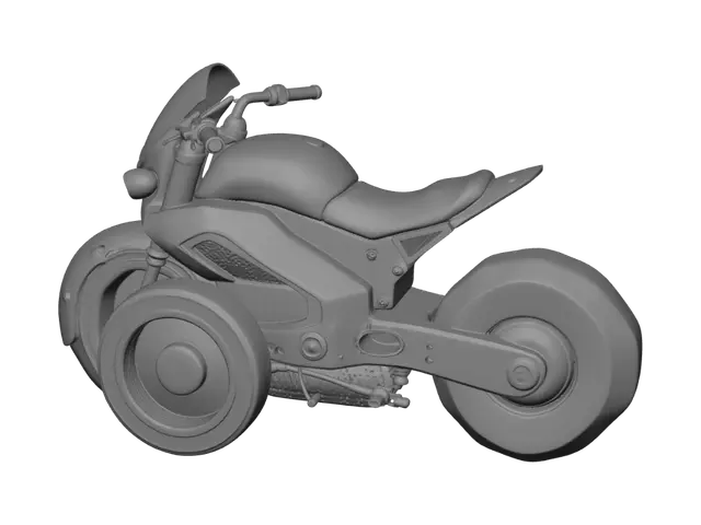 3D model for Original LRS_LITTLE_ROBO_STORY stylized sports vehicle, sporty hover bike. Create a compact chibi hover bike with sleek body, large readable front section, compact rear engine pod, glowing hover rings or hover pads, and playful futuristic proportions. Orange, black and cyan palette. Clean low-poly hard-surface geometry, readable top-down silhouette, arcade-like sporty design, centered isolated single object. Avoid realism, exposed pilot, clutter, excessive greebles, spikes or franchise resemblance.
