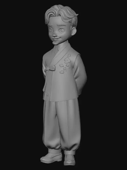 3D model for Hanbok Boy in Traditional Korean Attire