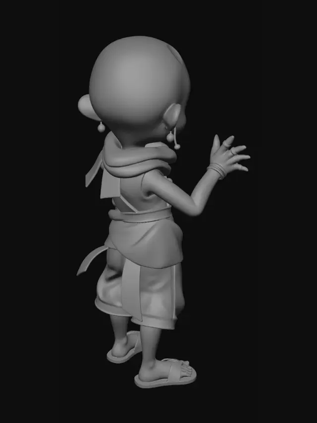 3D model for Je voudrait créer le mesh d'un petit personnage cartoon dans le style de avatard le dernier mettre de l'air. Il me faut le corps en entier