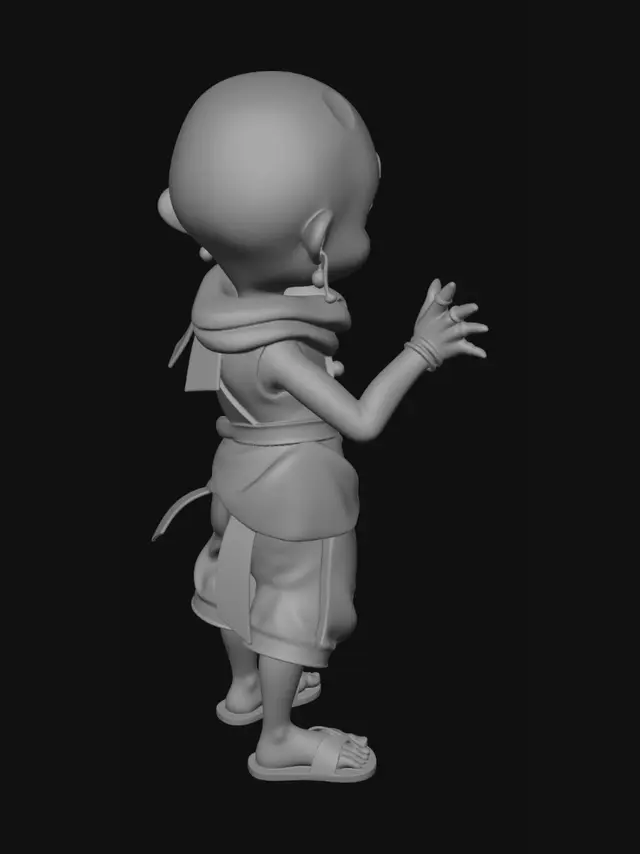 3D model for Je voudrait créer le mesh d'un petit personnage cartoon dans le style de avatard le dernier mettre de l'air. Il me faut le corps en entier