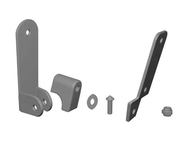3D model for Exploded view of adjustable hinge components