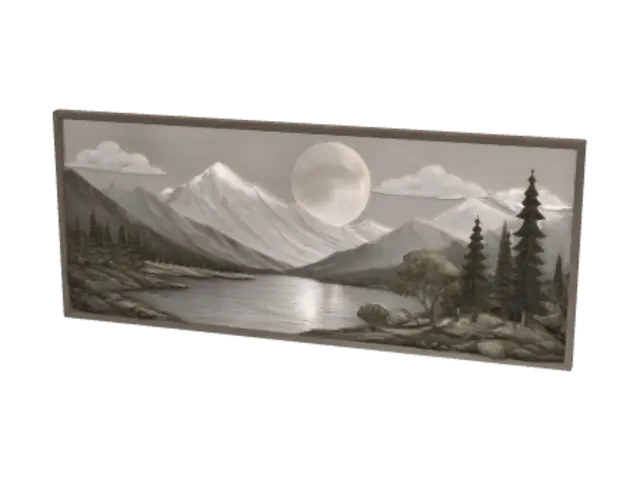 3D model for Moonrise Over the Alpine Lake