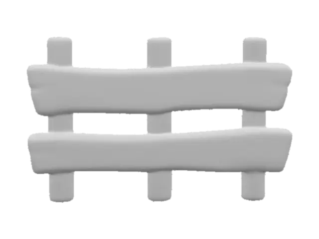 3D model for Wooden Fence Render