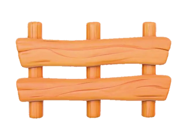3D model for Wooden Fence Render