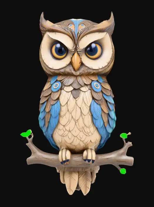3D model for Whimsical Owl Perched