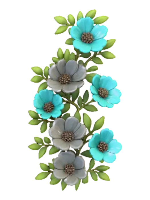 Floral Harmony 3D model, vytvořený pomocí AI