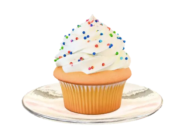 Buttermilk vanilla cupcake - Desserts 3D model, vytvořený pomocí AI