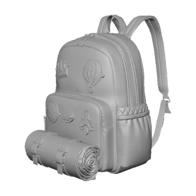 3D model for purple girly grown up traveling book bag