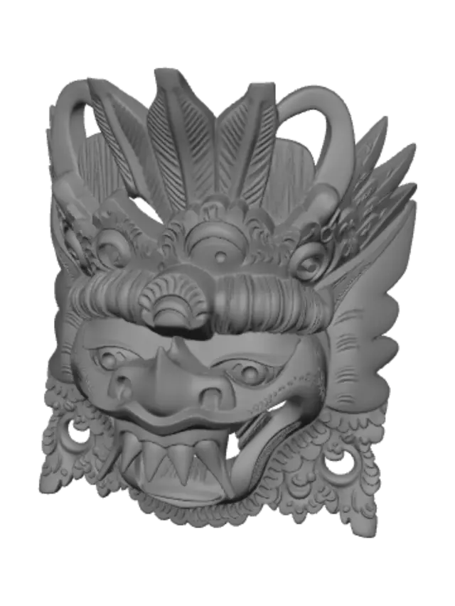 3D model for Wooden Dragon Mask