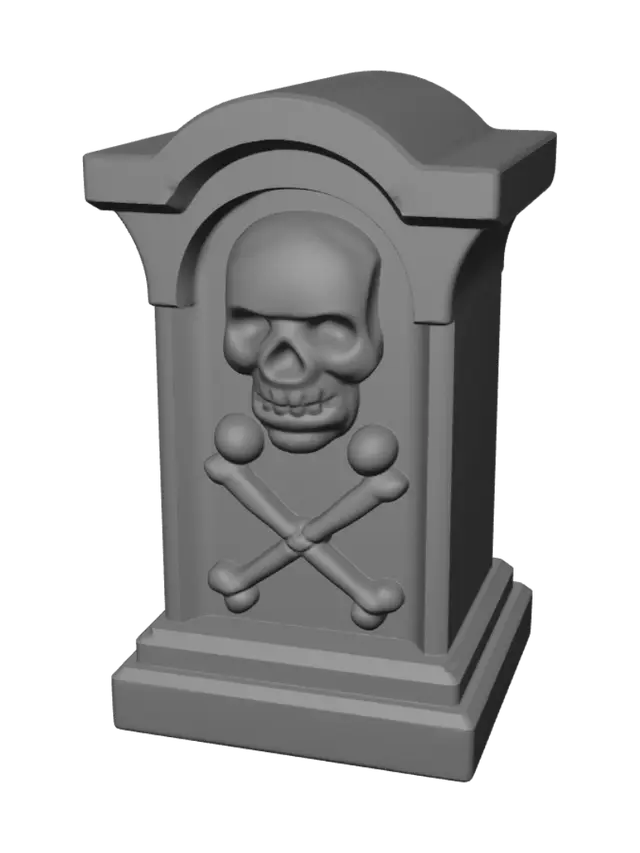 3D model for Skull and Crossbones Tombstone