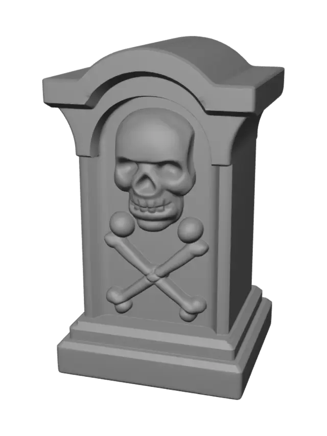 3D model for Skull and Crossbones Tombstone