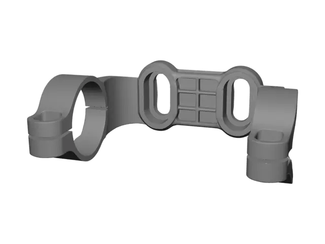 3D model for Black plastic dual-arm mounting bracket