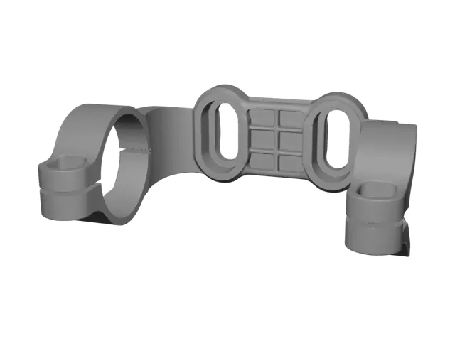 3D model for Black plastic dual-arm mounting bracket