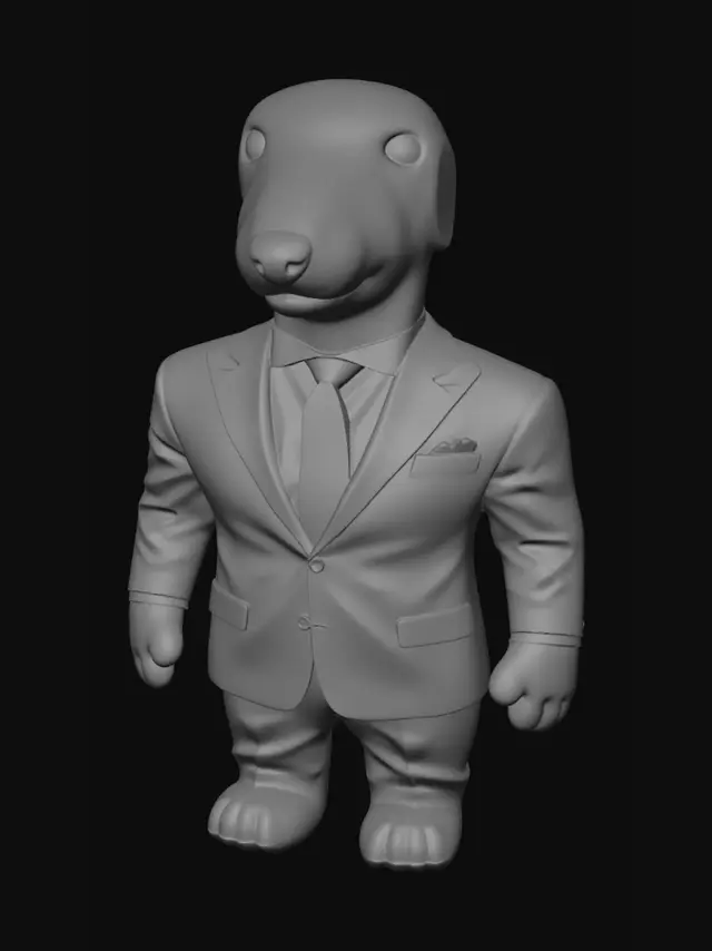 3D model for Blue-Suited Dog