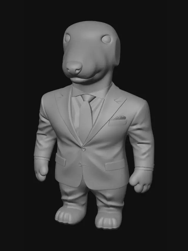 3D model for Blue-Suited Dog