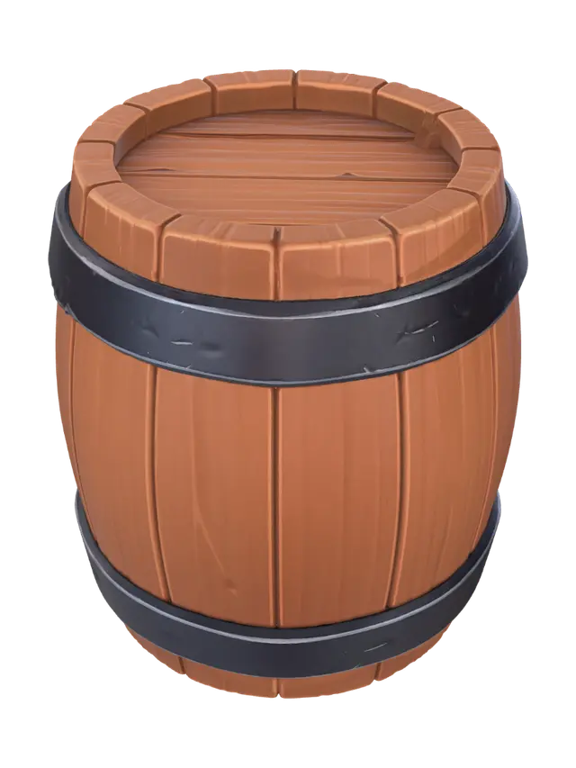 3D model for Cartoon Oak Barrel